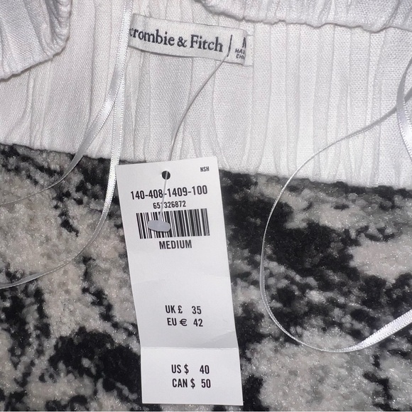 NWT Abercrombie & Fitch White Linen Viscose Cropped Top Medium - Picture 6 of 10
